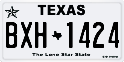 TX license plate BXH1424