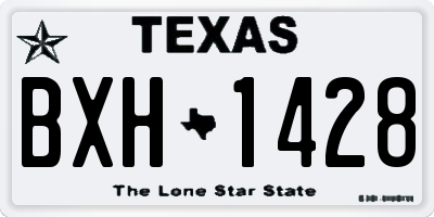 TX license plate BXH1428