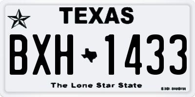TX license plate BXH1433