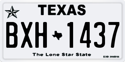 TX license plate BXH1437