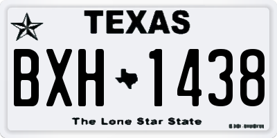TX license plate BXH1438