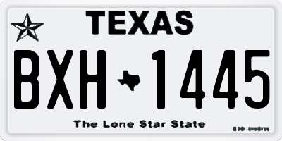 TX license plate BXH1445