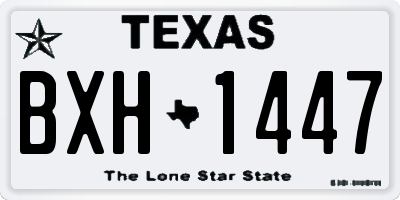 TX license plate BXH1447