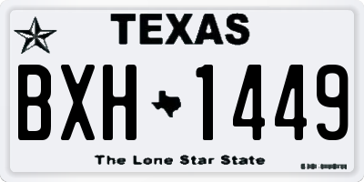 TX license plate BXH1449
