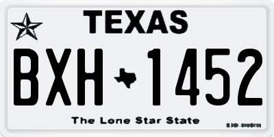 TX license plate BXH1452