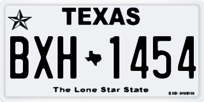 TX license plate BXH1454