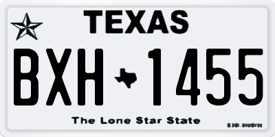 TX license plate BXH1455