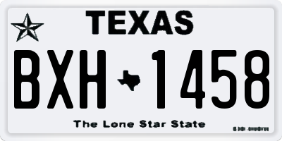 TX license plate BXH1458