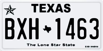 TX license plate BXH1463