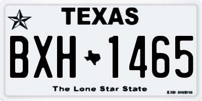 TX license plate BXH1465