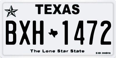 TX license plate BXH1472