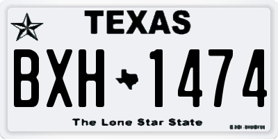 TX license plate BXH1474