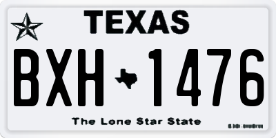 TX license plate BXH1476