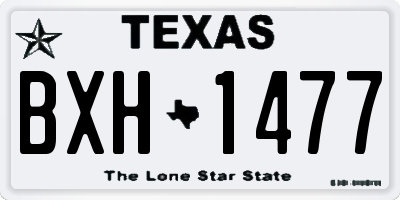 TX license plate BXH1477