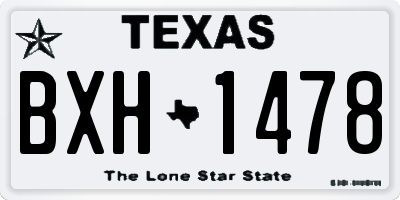 TX license plate BXH1478