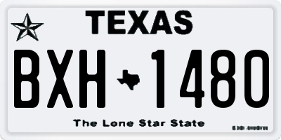 TX license plate BXH1480