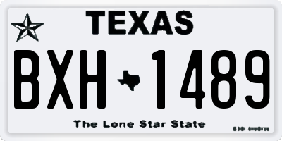 TX license plate BXH1489
