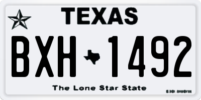 TX license plate BXH1492