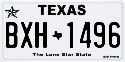 TX license plate BXH1496