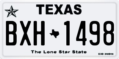 TX license plate BXH1498