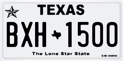 TX license plate BXH1500