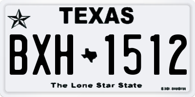 TX license plate BXH1512