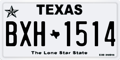 TX license plate BXH1514