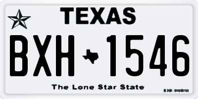 TX license plate BXH1546