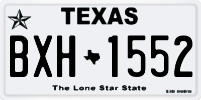 TX license plate BXH1552