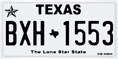 TX license plate BXH1553