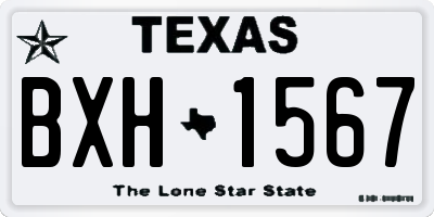 TX license plate BXH1567