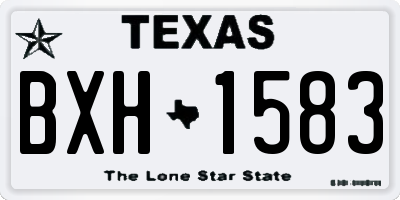 TX license plate BXH1583