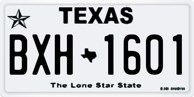 TX license plate BXH1601