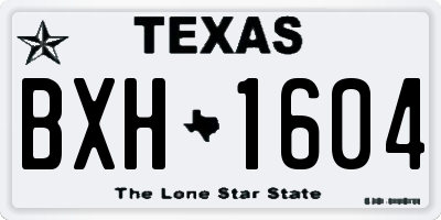 TX license plate BXH1604