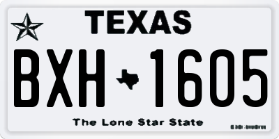 TX license plate BXH1605