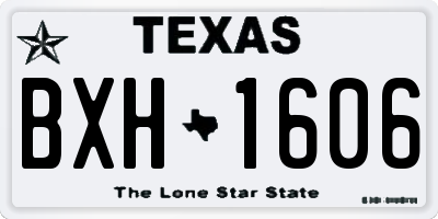 TX license plate BXH1606