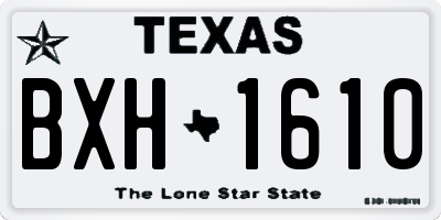 TX license plate BXH1610