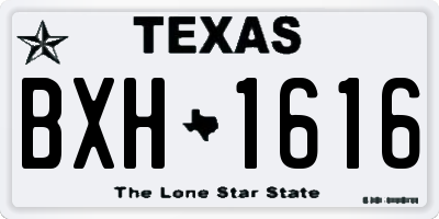 TX license plate BXH1616