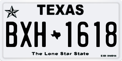 TX license plate BXH1618