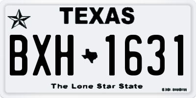 TX license plate BXH1631