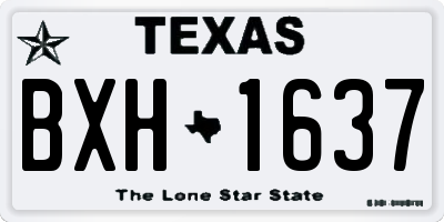 TX license plate BXH1637
