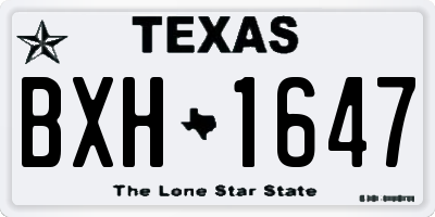 TX license plate BXH1647