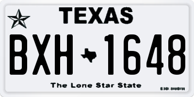 TX license plate BXH1648