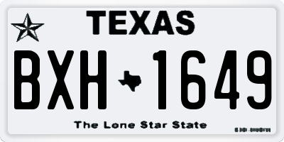 TX license plate BXH1649