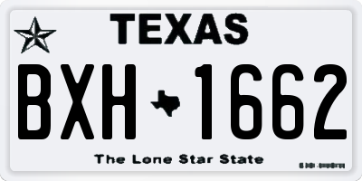 TX license plate BXH1662
