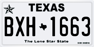 TX license plate BXH1663