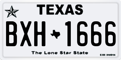 TX license plate BXH1666