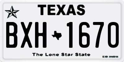 TX license plate BXH1670