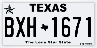 TX license plate BXH1671