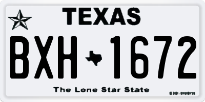 TX license plate BXH1672